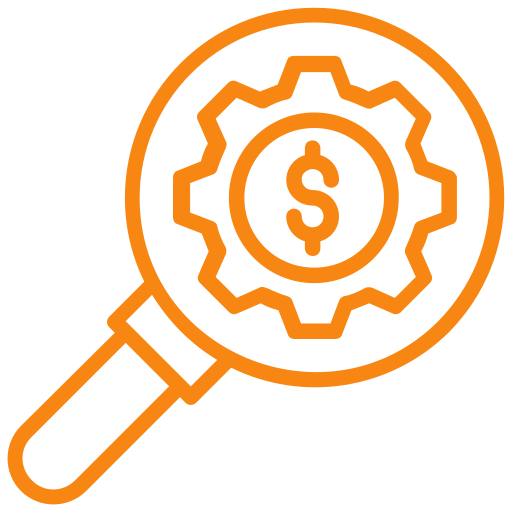 Lupe mit Doller Zeichen